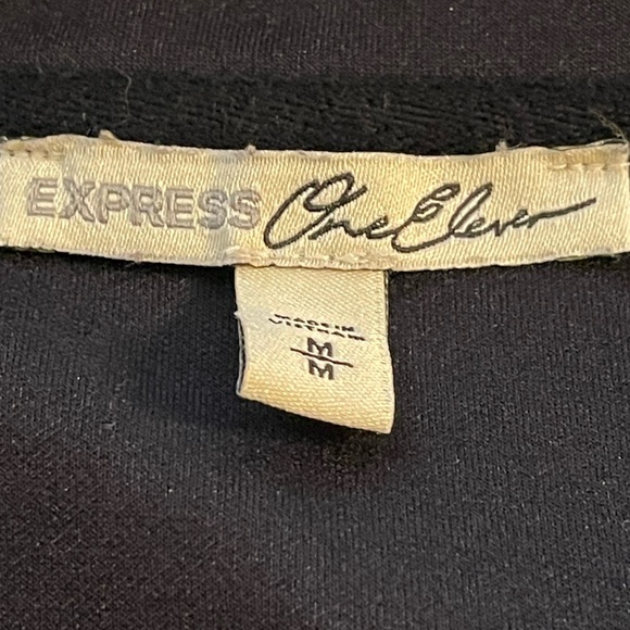 EXPRESS One Eleven Black Track Jacket with Rainbow Arm Accents ~ Medium - Picture 6 of 7